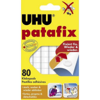 Клеящие подушечки UHU Patafix для временного крепления, многоразовые, белые, 80 шт. (UHU 39125)