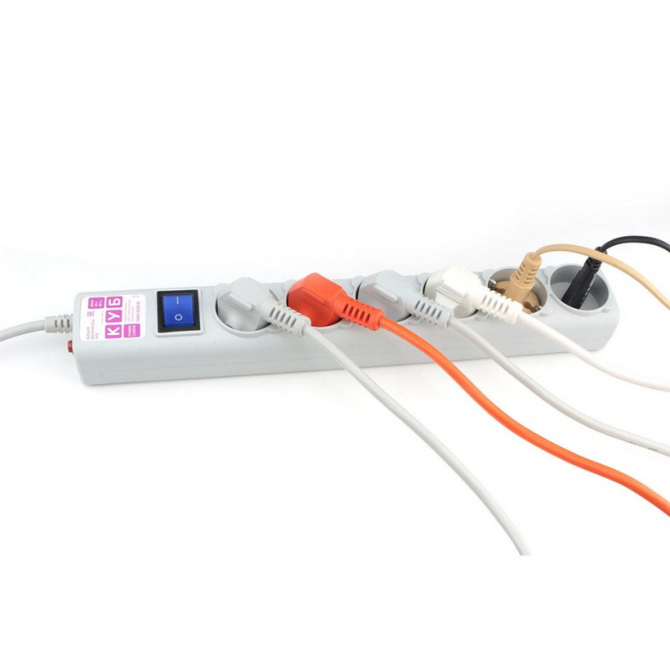 Сетевой фильтр POWER CUBE SPG(5+1)-B-15 5+1 (5м) (ПВС 3х0,75) серый BL1
