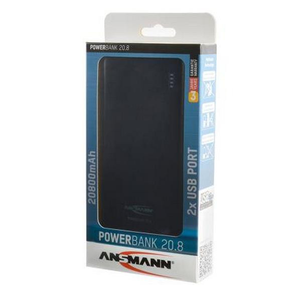 Универсальный внешний аккумулятор ANSMANN 1700-0068 Powerbank 20800мАч в комплекте с шнуром USB-microUSB BL1