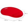 Коврик для мыши с подушкой под запястье SONNEN, полиуретан + лайкра, 250х220х20 мм, красный, 513301