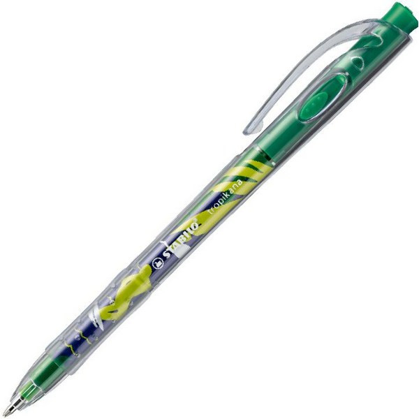 Ручка Шариковая Автоматическая Stabilo Tropikana Beach 338Me Толщина Линии М 0,45 мм., Цвет Чернил: Зеленый (STABILO 338ME1036)