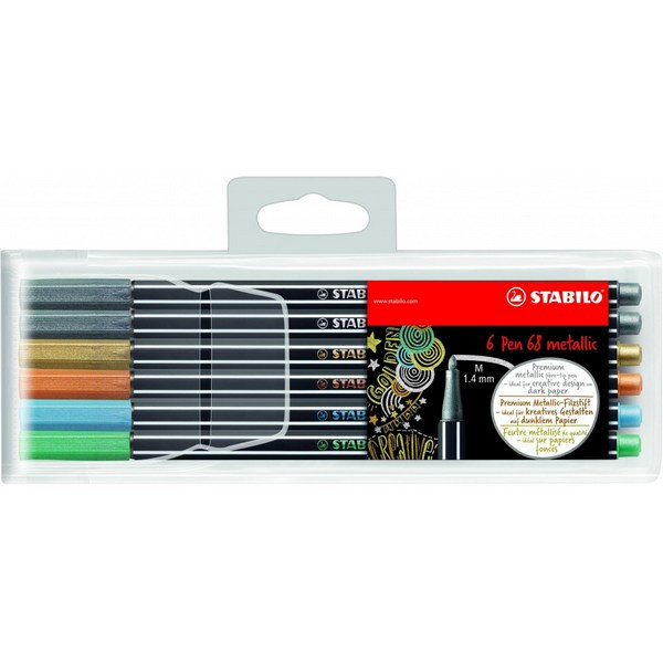 Фломастер Stabilo Pen 68 Metallic Набор 6Цв В Пластиковом Футляре (STABILO 6806/8-11)