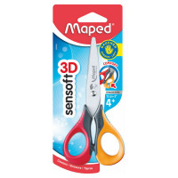 Ножницы Maped 13 см, Sensoft для левшей, школьные, симметричные, гибкие кольца, цвет ассорти (MAPED 693500)