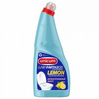 Средство для чистки унитазов и сантехники кислотное UNICUM 750 мл, "Лимон", дезинфицирующий эффект
