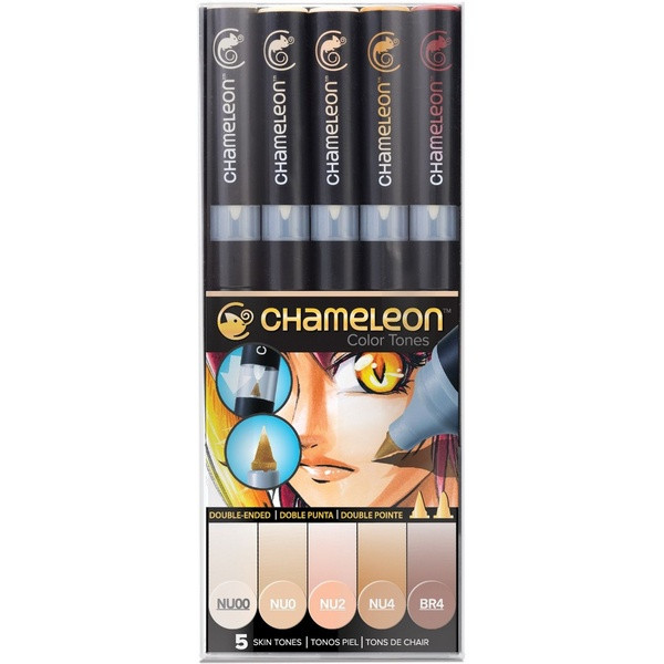 Маркер спиртовой Chameleon Color Tones CT0510 5 Skin Tones, 5 маркеров телесных тонов