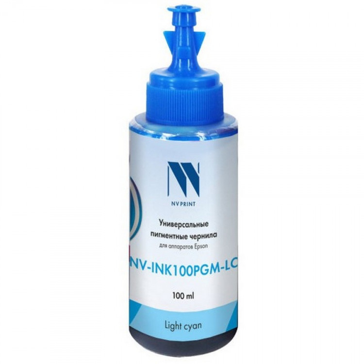 NV Print NVP-INK100PGM-LC Чернила  пигментные NV-INK100PGM-LC для аппаратов Epson (100ml) Light Cyan совместимые