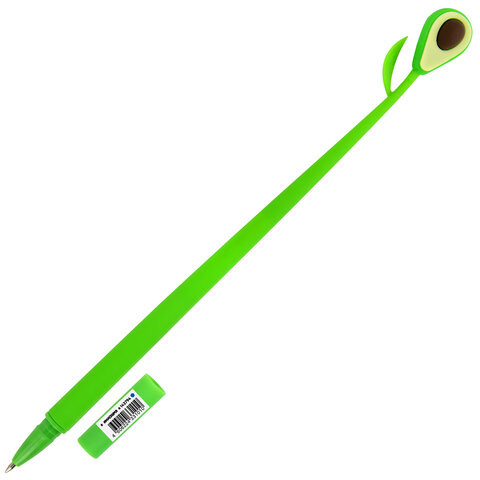 Ручка фигурная шариковая ЮНЛАНДИЯ "Авокадо", мягкий силиконовый корпус, СИНЯЯ, пишущий узел 0,7 мм, 143794