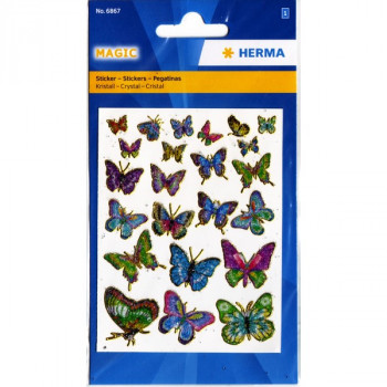 HERMA 6867 НАКЛЕЙКИ MAGIC БАБОЧКИ (КРИСТАЛЛ) HERMA Magic - объемная наклейка, имеющая самый широкий спектр тематики, изготовленный из разных материалов (от пробкового дерева до металла).