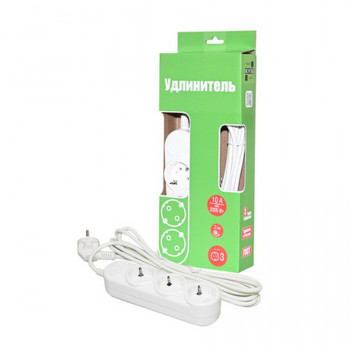 Сетевой удлинитель POWER CUBE PC-3-3M 3м (ПВС 2х0.75), 3 гнезда, 2200Вт, 10А белый BL1 Тип: Sp+3Ss/AC-10А-3.0Цена: за 1 шт.