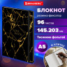 Блокнот с резинкой в клетку 96 л., А5 145х203 мм, твердая обложка с фольгой, BRAUBERG, 