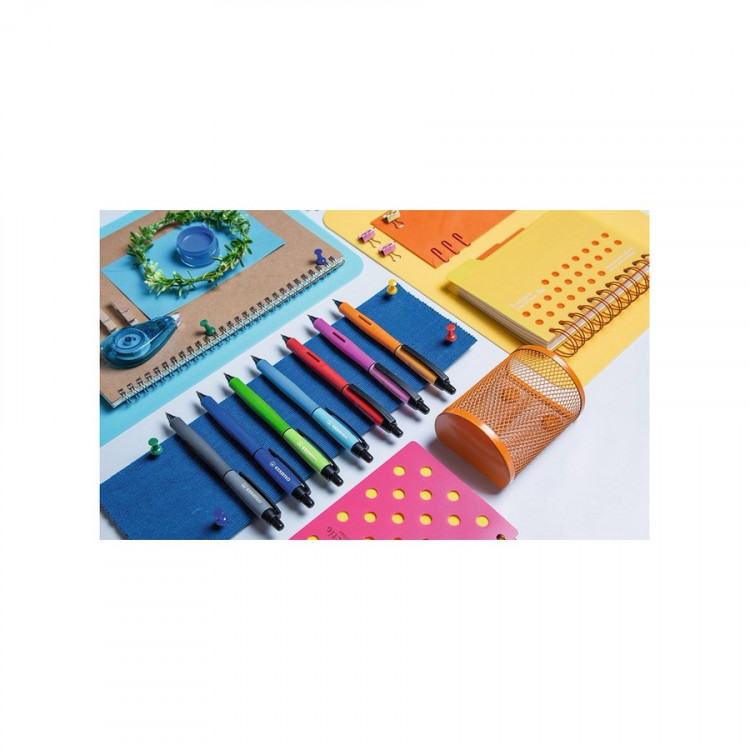 Ручка гелевая автоматическая STABILO PALETTE XF/0,35 мм, корпус розовый, синяя (STABILO 268/3-41-3)