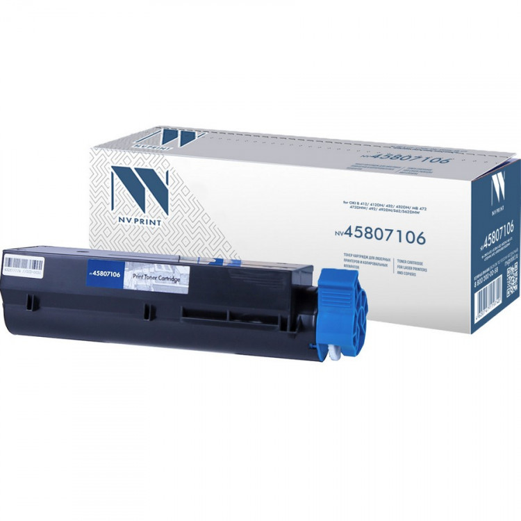 NV Print NVP-45807106 Картридж совместимый NV-45807106 для Oki B 412 /  412dn /  432 /  432dn /  MB 472 /  472dnw /  492 /  492dn / 562 / 562dnw (7000k)