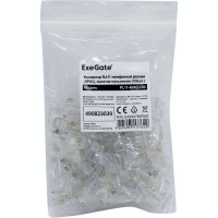 Коннектор телефонный RJ11 (4P4C) RJ-11 для телефонной трубки обжимной Комплект 100 шт (ExeGate EX293762RUS)