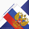 Флаг России 90х135 см с гербом, ПРОЧНЫЙ с влагозащитной пропиткой, полиэфирный шелк, STAFF, 550226