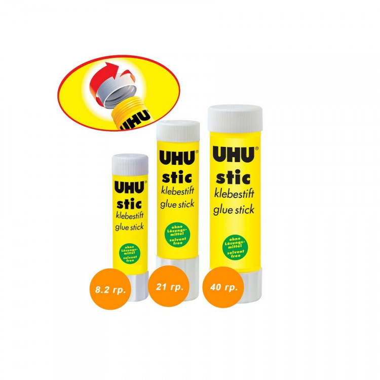 Клей-карандаш UHU Stic  8,2 гр. Комплект 2 штуки UHU 60/2B Stic