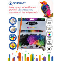 Набор для рисования ACMELIAE 24 двусторонних карандаша + точилка, в картонном футляре  (ACMELIAE 43979)