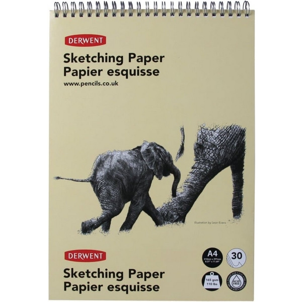 Альбом Derwent Sketching Paper Портрет для графики, 21x29,7см, 165г/м2, 30л,спираль по короткой стороне (Derwent 2300139)