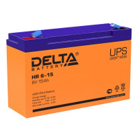 Energon Delta HR 6-15 Аккумуляторная батарея DELTA HR 6-15 (6В / 15Ач, Тип: AGM, Клемма: F1, ДхШхВ: 151х50х94мм (Полная высота: 100мм), срок службы: 8 лет, Гарантия: 1г, вес: 1,95кг)