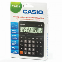 Калькулятор настольный Casio DX-12B 12 разрядов, двойное питание, черный (Casio DX-12B)