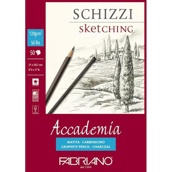 Альбом Fabriano Accademia Schizzi для графики, 21x29,7см, 120г/м2, 50л,спираль по короткой стороне (44122129)