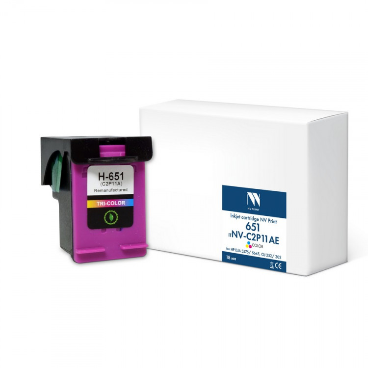 NV Print NVP-C2P11AE Струйный картридж 651 (NV-C2P11AE) Color для HP DJA 5575 / 5645, OJ 252 /  202 (18 мл) совместимый