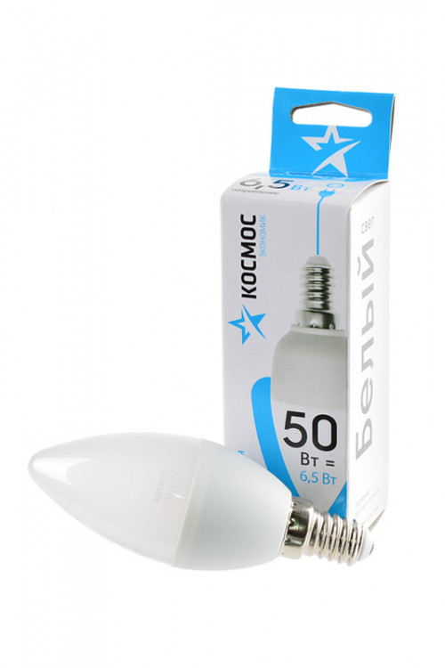 Лампа светодиодная КОСМОС ЭКОНОМИК/BASIC LED6.5wCNE1445 6.5Вт E14 4500K BL1