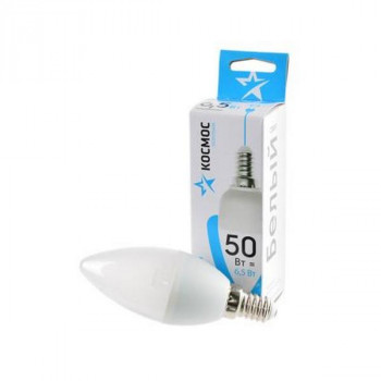 Лампа светодиодная КОСМОС ЭКОНОМИК/BASIC LED6.5wCNE1445 6.5Вт E14 4500K BL1 Тип: C/4.5K/F-6.5/50/220/37-E14Цена: за 1 шт.