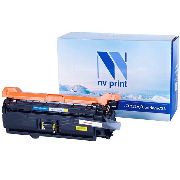 NV Print NVP-CE252A/723Y Картридж совместимый NV-CE252A / NV-723 Yellow универсальные для HP / Canon Color LaserJet CP3525 /  CP3525n /  CP3525dn /  CP3525x /  LBP 7750 i-Sensys 7750cd /  7750Cdn (7000k)