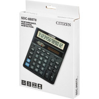 Калькулятор настольный Citizen SDC-888TII, бухгалтерский, 12 разрядов, двойное питание, черный (Citizen SDC-888TII)