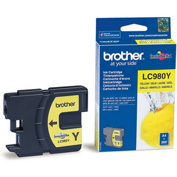 Brother LC980Y Картридж Brother LC-980Y для DCP145C/165C/195C/375CW/MFC250C жёлтый (260стр)