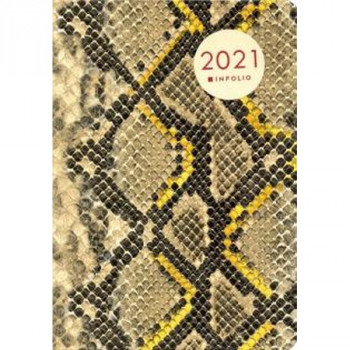 Ежедневник датированный 2021 Infolio Snake А5 (140 x 200 мм), 352 стр., желтый (Infolio AZ1043/yellow) Еженедельник датированный на 2021 год