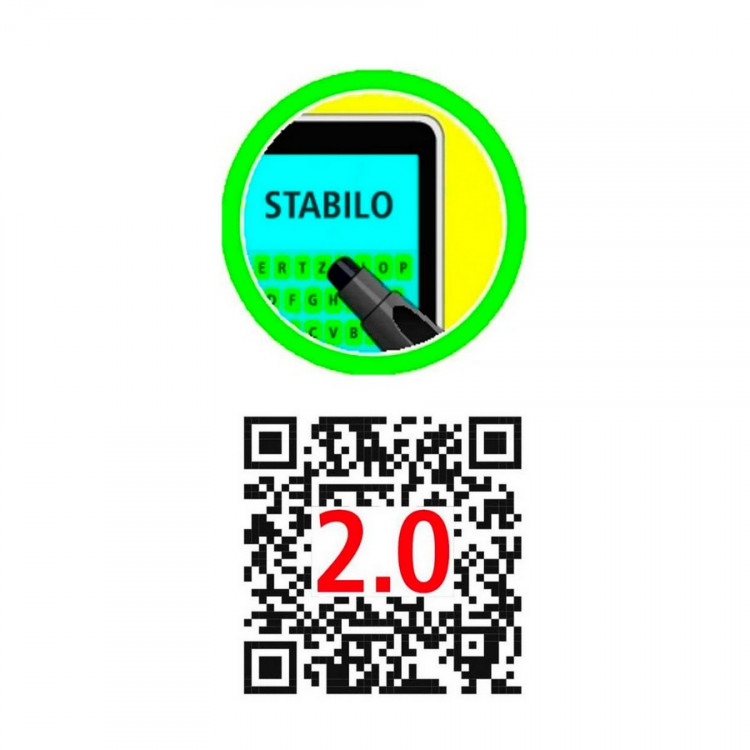 Ручка-стилус шариковая STABILO Smartball 2.0 для правшей, 0,5 мм., корпус черный/голубой, синяя (STABILO 1852/2-41-1)