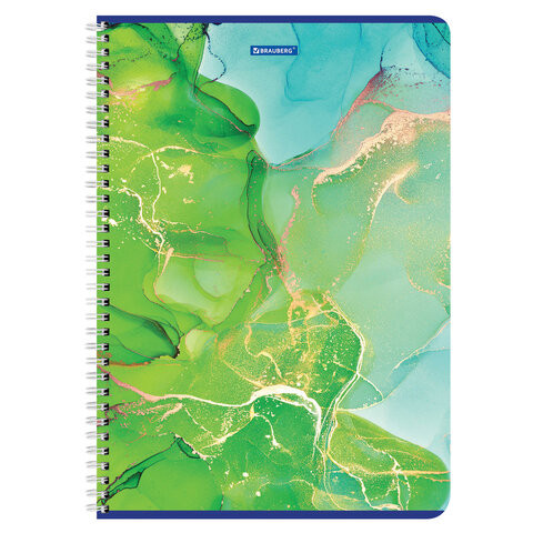 Тетрадь А4, 96 л, на спирали BRAUBERG Marble, клетка, матовая ламинация, обложка ассторти, 1 шт. (BRAUBERG 404063)