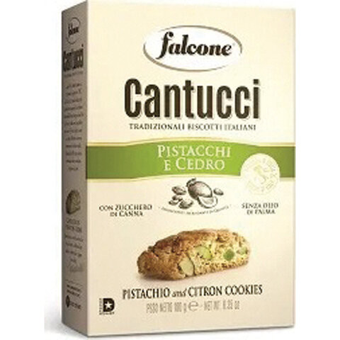 Печенье сахарное FALCONE "Cantucci" с фисташками и цедрой лимона, 180 г, картонная упаковка, MC-00013538