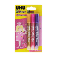 Клеящие блестки UHU Creativ Glitzerkleber Princess, для декорирования, 3 х 10 мл. (UHU 46430)*