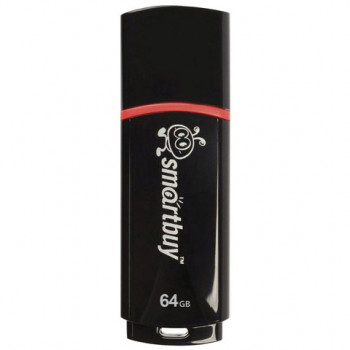Флеш-диск 64 GB, SMARTBUY Crown, USB 2.0, черный, SB64GBCRW-K 