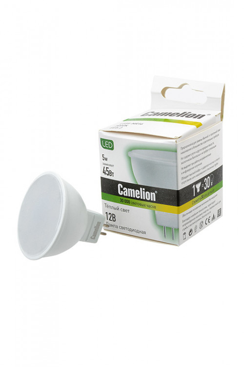 Лампа светодиодная Camelion LED5-MR16/830/GU5.3 5Вт 3000K BL1