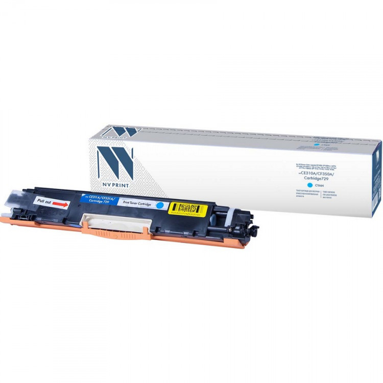 NV Print NVP-CE311A/CF351A/729C Картридж совместимый NV-CE311A / CF351A / NV-729 Cyan универсальные для HP / Canon Color LaserJet CP1025 /  CP1025nw /  M275 /  CP1025 /  CP1025nw /  100 M175a /  100 M175nw /  M176n /  M177fw /  i-Sensys LBP 7010 /  7010C 