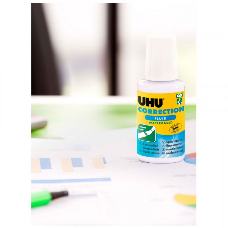 Корректирующая жидкость UHU Correction Fluid, "Штрих", 20мл (UHU 50450/50670)*