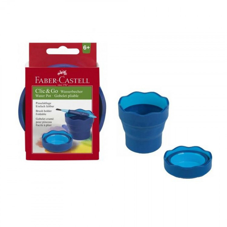 Стакан для воды Faber-Castell Ckic & Go, складной, синий (FABER-CASTELL 181510)