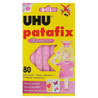 Клеящие подушечки UHU Patafix Серия Princess многоразовые, розовые, 80 шт. (UHU 41710)*