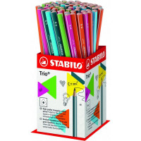 Карандаш Чернографитный Stabilo Trio 369 Hb, Корпус Ассорти, Дисплей (STABILO 369/72-1HB)