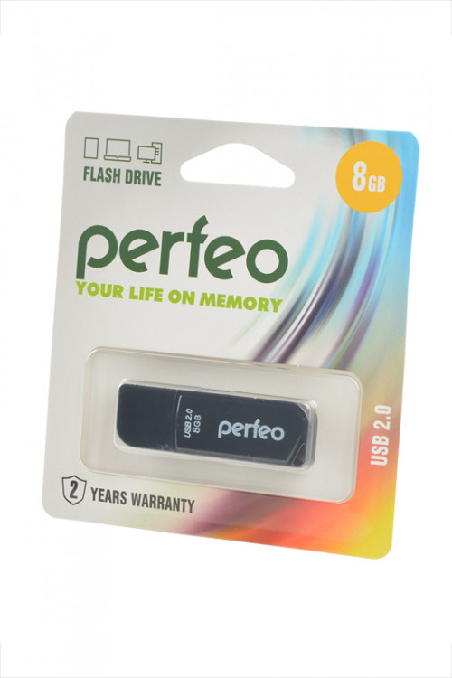 Носитель информации PERFEO PF-C10B008 USB 8GB черный BL1