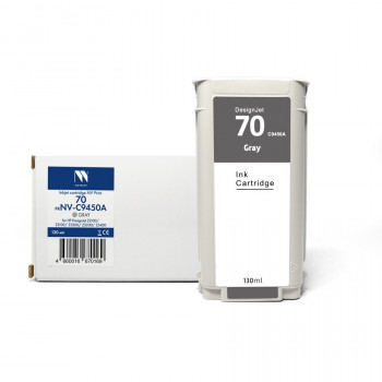 NV Print NVP-C9450A Струйный картридж 70 (NV-C9450A) Gray для HP DesignJet Z2100 / Z3100 / Z3200 / Z5200 / Z5400 (130 мл) совместимый NVP-C9450A, Совместимость: , ресурс: 0 стр.