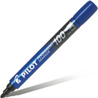 Маркер нестираемый Pilot Permanent marker 100, перманентный, 1 мм, синий (Pilot SCA-100-L)