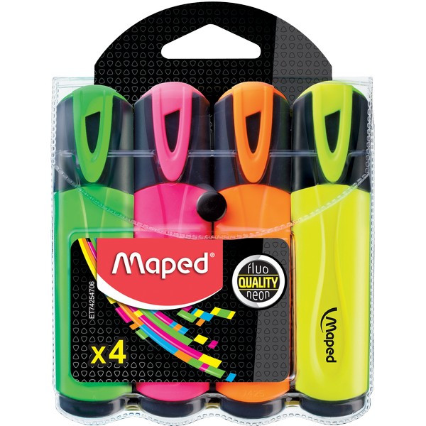 Набор текстовыделителей Maped Fluo Pep's Classic Neon, 4 цвета (MAPED 742547)*