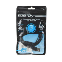 Кабель USB ROBITON P8 USB A - Micro-USB, 1,8м черный PH1