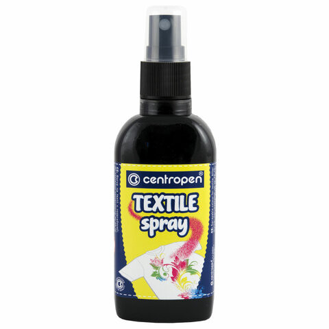 Краска-спрей для ткани и одежды ЧЕРНАЯ CENTROPEN "Textile Spray", 110 мл, 1139, ш/к 35629, 9 1139 0012