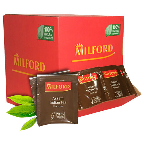 Чай MILFORD "Assam", черный крепкий, 200 пакетиков в конвертах по 2 г, 6989 РК