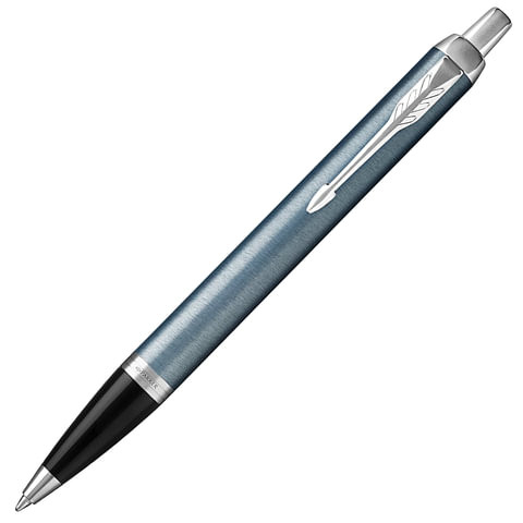 Ручка шариковая PARKER "IM Core Light Blue Grey CT", корпус серо-голубой лак, хромированные детали, синяя, 1931669